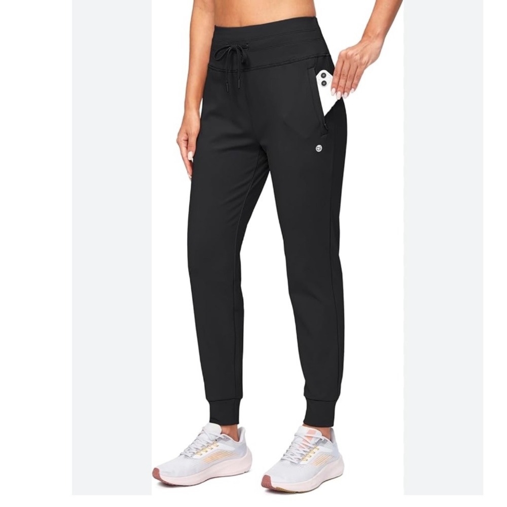 GRADUAL Black Jogger Pants‎ Women Large Lightweight Athletic Lounge Drawstring
